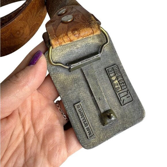 Vintage 1978 InStyle "Born Again" Religious Statement Belt No. 1125 Embossed Lea - Picture 4 of 6